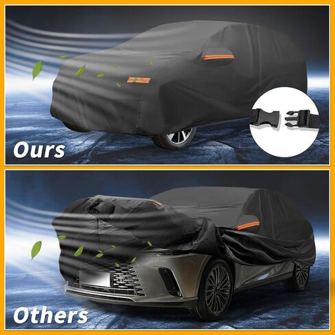 Car Cover Waterproof All Weather Sun Rain Protection Full Exterior Cover for Lexus RX Black with Left Side Zippers in Saudi Arabia