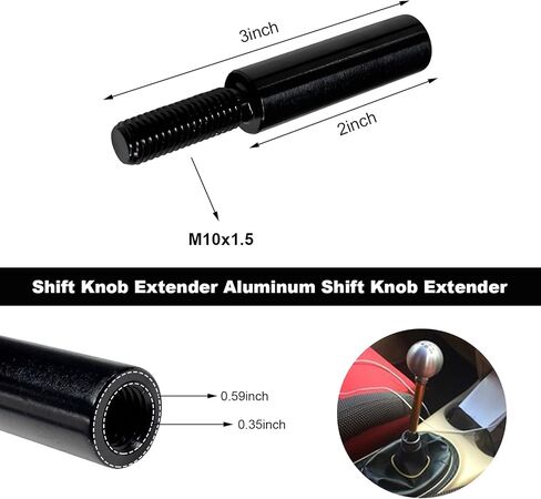 2" Shift Knob Extender, M12X1.25 Car Gear Shifter Knob Extension Lever, Aluminum Alloy Manual Gear Shifter Extender Lever Replacement for Most Vehicles, Car Accessories in Saudi Arabia
