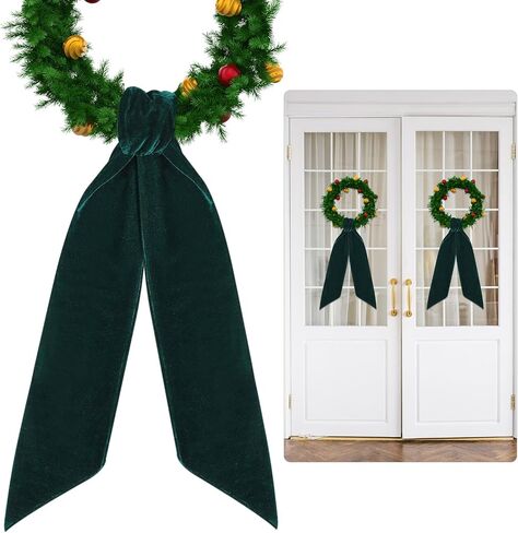 2 Pcs Christmas Velvet Wreath Sash for Front Door Xmas Blank Velvet Wreath Sash for Embroidery Monogram Decoration Wreath Accessories Yard Doorway Indoor Christmas Wall Decor(Wine Red) in Saudi Arabia