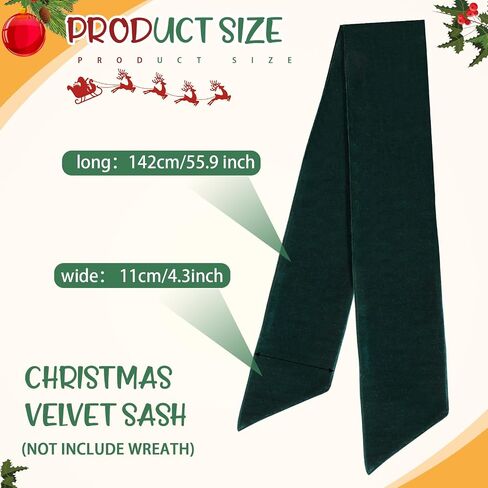 2 Pcs Christmas Velvet Wreath Sash for Front Door Xmas Blank Velvet Wreath Sash for Embroidery Monogram Decoration Wreath Accessories Yard Doorway Indoor Christmas Wall Decor(Wine Red) in Saudi Arabia