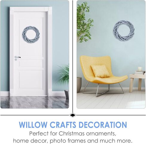 VOSAREA Willow Wreath Form Cypress Wreath DIY Willow Rattan Garland Rattan Natural Home Garland Decor (Gray) Twig s for Crafts in Saudi Arabia
