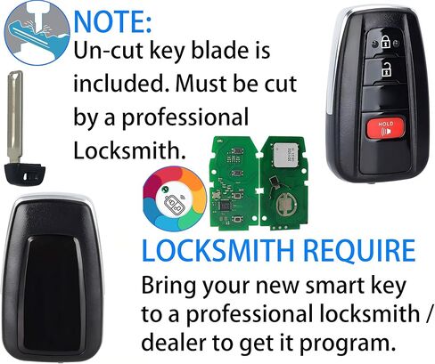 Smart Key for Toyota Corolla 2019-2022, Alliskeys Vehicle Proximity Remote Control Key Fob Replacement for Corolla HYQ14FBN 8990H-02030 231451-2000 in Kuwait