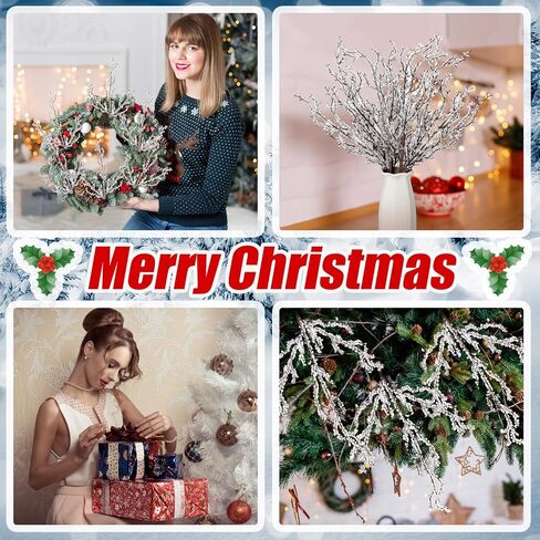 6 Pcs Christmas Tree Picks and Sprays 19.7 '' Acrylic Bead Drops Flower Crystal Bud Branches Acrylic Water Drop Beaded Christmas Tree Decorative Sticks for Vases Xmas Wedding Bridal Bouquets in Saudi Arabia