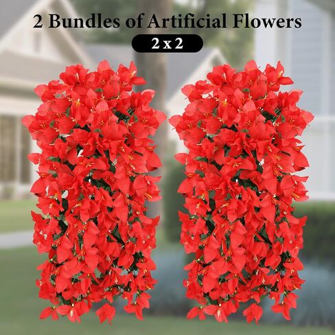 NESCCI 8 Pack Artificial Geranium Flowers for Outdoors UV Resistant Artificial Flowers Silk Geranium Fake Flowers Faux Flower for Outdoor Planters Garden Plants Window Sill Courtyard Home Decor(Red) in Saudi Arabia