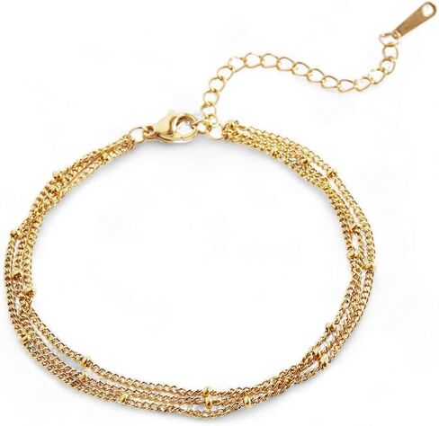 Mint & Lily Triple Layer Satellite Chain Bracelet for Women, Never Fade, Rust, and Tarnish, Elegant Jewelry Gift for Women in Kuwait