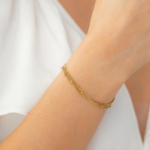Mint & Lily Triple Layer Satellite Chain Bracelet for Women, Never Fade, Rust, and Tarnish, Elegant Jewelry Gift for Women in Kuwait