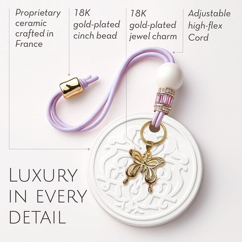 Luxury Car Air Freshener for Women - Refillable & Portable Essential Oil Fragrance Diffuser - Cute Car Accessories & Interior Decor - Mirror Hanging or Vent Clips - Pink Heart Charm, Rose Scent in Saudi Arabia