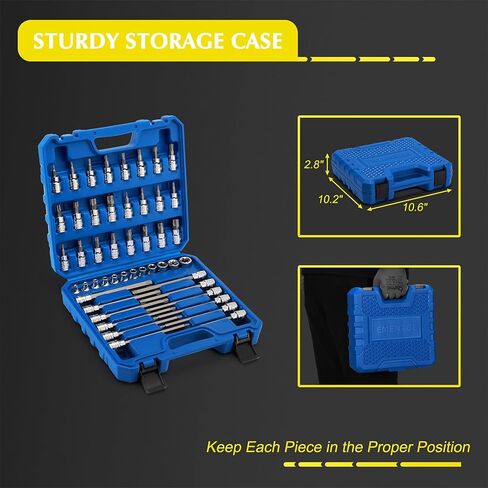 EMENTOL 12PCS 3/8" Drive Extra Long Torx Bit Socket Set, CR-V, S2 Steel, 5.9" Length Star Bit Socket Set, T10 - T60 in Saudi Arabia