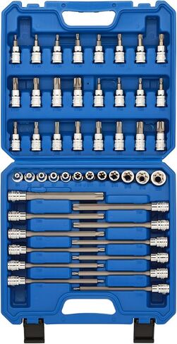 EMENTOL 12PCS 3/8" Drive Extra Long Torx Bit Socket Set, CR-V, S2 Steel, 5.9" Length Star Bit Socket Set, T10 - T60 in Saudi Arabia