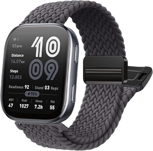 Braided-Band Compatible with Amazfit-Bip 6/Bip 5,22mm Magnetic Stretchy Band for Amazfit GTR 4/GTR 3 Pro/GTR 3/GTR 2e/GTR 2/GTR 47mm/Stratos 3/2/2s/Pace in Kuwait
