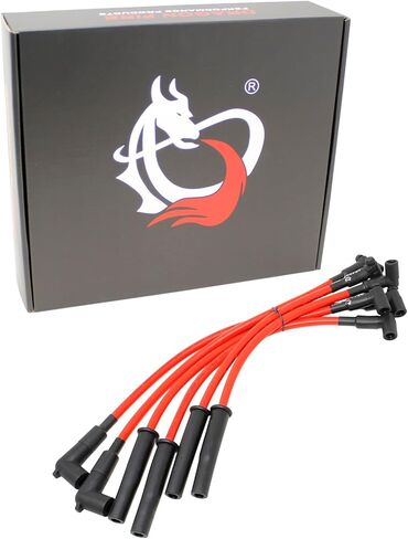 مجموعة أسلاك توصيل الإشعال عالية الأداء من سلسلة Dragon Fire Race متوافقة مع 1956-1988 AMC/Jeep 232 258 Inline Straight6 OEM Fit PWJ138 in Saudi Arabia