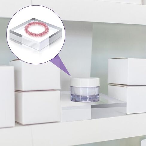 DIVINA VITAE 6 Pieces Acrylic Blocks 4 x 4 x 1 Inch Clear Acrylic Square Display Block Lucite Blocks Clear Polished Cube Risers Solid Jewelry Display Pedestal Stand Ring Showcase Holder Base in Saudi Arabia