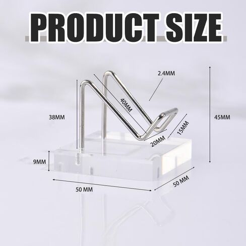 4 Pcs Silver Crystal Display Stand Rock Display Holder with Acrylic Pedestal Base and Metal Arms for Decorative Picture Mineral Crystal Gemstone Collectibles in Saudi Arabia