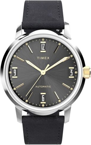 Timex Men's Marlin Automatic 40mm Watch - Black Strap Black Dial Stainless Steel Case in Saudi Arabia
