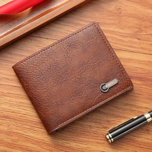 Wallet fo Men Leather Card Holder Slim Minimalist Wallet Front Pocket with Money Clip Multiple Card Slots for Everyday Use in Saudi Arabia