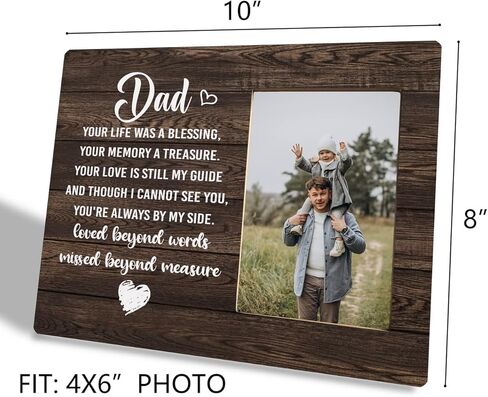 Dad Memorial Picture Frames, Dad I Have You in My Heart, Picture Framed Gift Wood Plaque Sign, Loss of Father Gift, Sympathy Gift, Bereavement Gifts, Remembrance of Dad, Dad Loss Condolence Gift in Kuwait