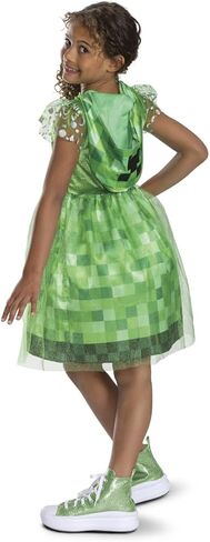 Disguise Minecraft Creeper Dress Costume for Kids, Official Minecraft Costume Outfit with Hood, Child Size (7-8) in Saudi Arabia
