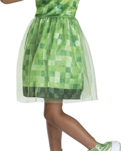 Disguise Minecraft Creeper Dress Costume for Kids, Official Minecraft Costume Outfit with Hood, Child Size (7-8) in Saudi Arabia