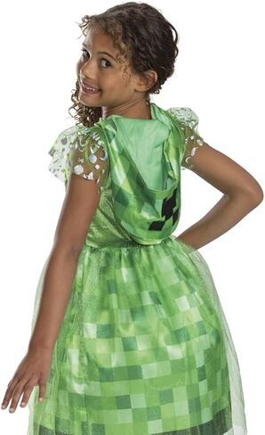Disguise Minecraft Creeper Dress Costume for Kids, Official Minecraft Costume Outfit with Hood, Child Size (7-8) in Saudi Arabia