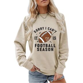 Sorry I Can't It Is Football Season Sweatshirt Women Football Game Day Long Sleeve Shirt Casual Graphic Pullover Tops in Saudi Arabia