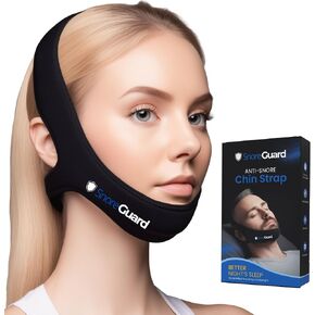 Chin Strap for Sleeping, Built-in Neck Cushions for Comfort, Works for CPAP Users, Snore Jaw Straps for Sleep, Mouth Breathing, Chin Lifting, Anti Snoring Devices, Men and Women, Black, M in Saudi Arabia