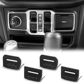 Black Window Switch Button Cover Compatible with Jeep Wrangler JL Accessories, Compatible with Jeep Wrangler JL 4XE Gladiator JT 2018-2025, 4 PCS (Original Model) in Kuwait