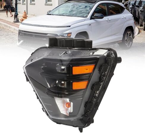 Passenger Side Headlight Assembly Compatible with Kona 2024-2025 headlamp w/Halogen Turn Light 92102-BE020 (Right) in Saudi Arabia