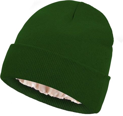 Women Satin Lined Beanie Winter Hat Knit Skull Cap Silk Lined Beanies for Men Women Cold Weather in Kuwait