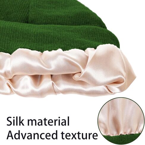 Women Satin Lined Beanie Winter Hat Knit Skull Cap Silk Lined Beanies for Men Women Cold Weather in Kuwait