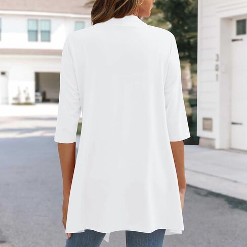 3/4 Sleeve Cardigan for Women Open Front Casual Loose Lightweight Cardigans Elegant Shrugs Beach Cover Ups in Saudi Arabia