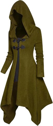 DRESSFO Women’s Hooded Knit Faux Twinset – Asymmetric Longline Colorblock Pullover with Horn Button Detail in Saudi Arabia
