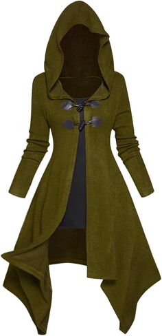 DRESSFO Women’s Hooded Knit Faux Twinset – Asymmetric Longline Colorblock Pullover with Horn Button Detail in Saudi Arabia