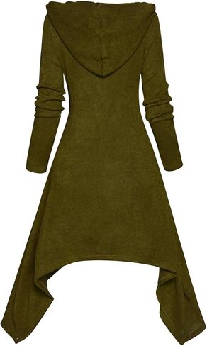 DRESSFO Women’s Hooded Knit Faux Twinset – Asymmetric Longline Colorblock Pullover with Horn Button Detail in Saudi Arabia