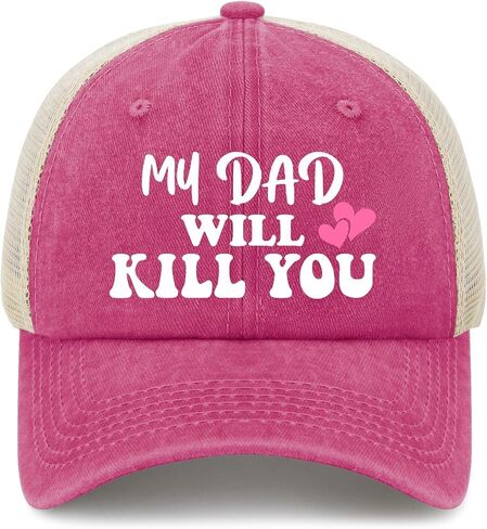 My Dads Will Kill You Hat for Men Stylish Washed Distressed Baseball Cap in Saudi Arabia