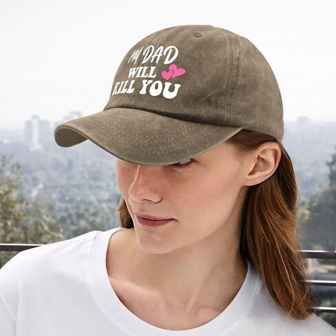 My Dads Will Kill You Hat for Men Stylish Washed Distressed Baseball Cap in Saudi Arabia