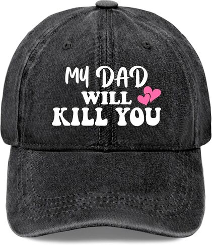 My Dads Will Kill You Hat for Men Stylish Washed Distressed Baseball Cap in Saudi Arabia
