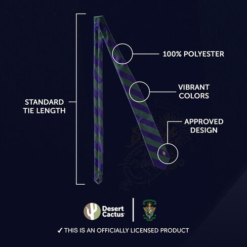 Desert Cactus Lambda Chi Alpha Tie Fraternity 100% Polyester with Logo Officially Licensed (Style A) in Saudi Arabia