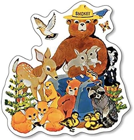 Smokey Bear Smokey with Animals Vintage Sticker (Decal for Cars, Trucks, and Laptops (3 inches) in Saudi Arabia