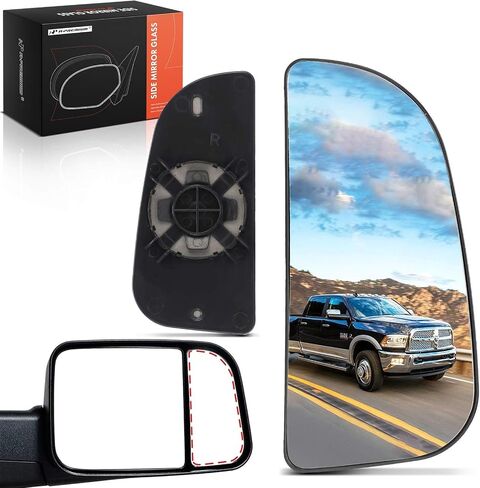 A-Premium Right Passenger Side Lower Mirror Glass - Compatible with 2009-2024 Dodge Ram 1500 2500 3500 - Towing Mirror Convex with Backing Plate, Replace# 68067730AA in Saudi Arabia