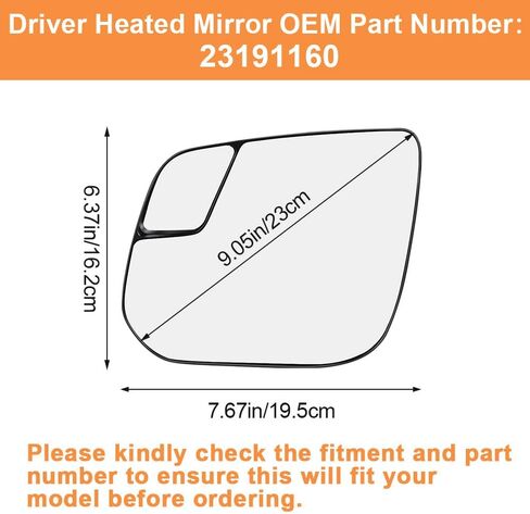 Senzeal Driver Side Heated Mirror with Blind Spot Mirror for Chevrolet Chevy Colorado GMC Canyon 2015-2022 Left Rearview Heated Mirrors Glass Replaces 23191160 (Left Side) in Saudi Arabia