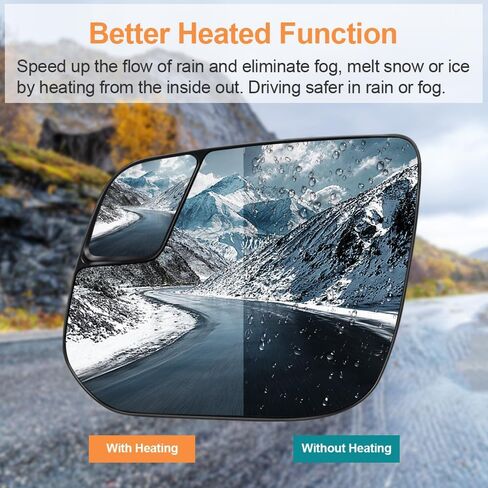 Senzeal Driver Side Heated Mirror with Blind Spot Mirror for Chevrolet Chevy Colorado GMC Canyon 2015-2022 Left Rearview Heated Mirrors Glass Replaces 23191160 (Left Side) in Saudi Arabia