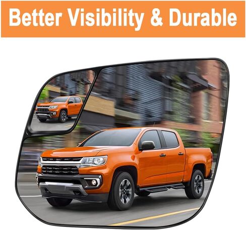 Senzeal Driver Side Heated Mirror with Blind Spot Mirror for Chevrolet Chevy Colorado GMC Canyon 2015-2022 Left Rearview Heated Mirrors Glass Replaces 23191160 (Left Side) in Saudi Arabia