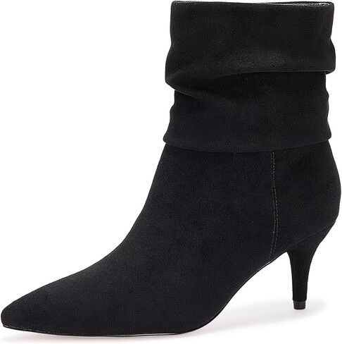 CosyFever Sexy Slouch Ankle Boots for Women with Fashion Mid Stiletto Heels Pointed Toe Bootie in Kuwait