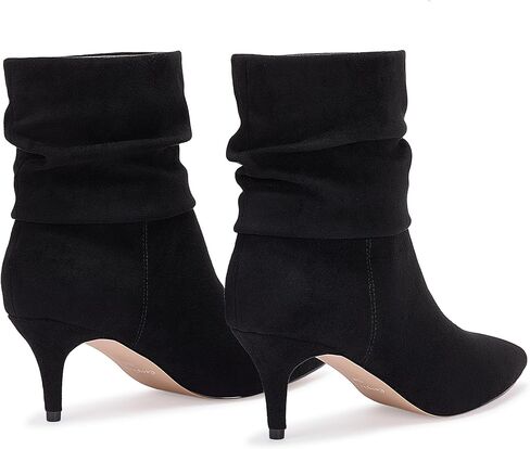 CosyFever Sexy Slouch Ankle Boots for Women with Fashion Mid Stiletto Heels Pointed Toe Bootie in Kuwait