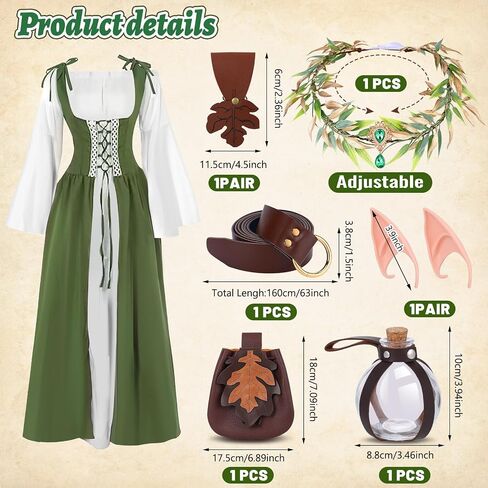 7cs Renaissance Costume Women-4 Minute Quick Ren Faire Costume Fairy Costume Medieval Victorian Dress in Saudi Arabia
