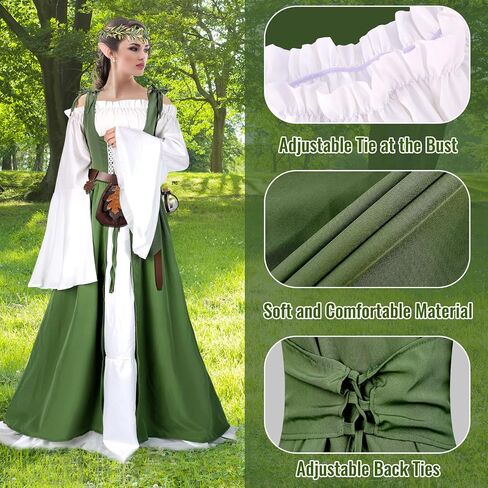 7cs Renaissance Costume Women-4 Minute Quick Ren Faire Costume Fairy Costume Medieval Victorian Dress in Saudi Arabia