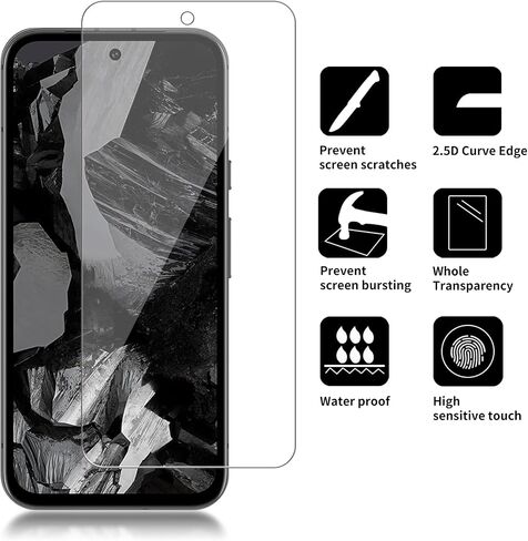 [4 حزمة شاشة زجاجية واقي متوافق مع Google Pixel 6A / Pixel 7A [9H صلابة] -HD شاشة الزجاج المقاوم ، مقاومة للخدش ، سهلة التثبيت [Case Friends] [Free Bubble] in Kuwait