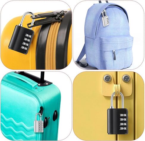 10 Pcs Combination Padlock, 4 Digit Combination Lock with Keys, Locker Resettable Security Lock Outdoor Waterproof Gate Lock for School Sports Gym Locker Employee Fence Case Toolbox Hasp Storage in Kuwait