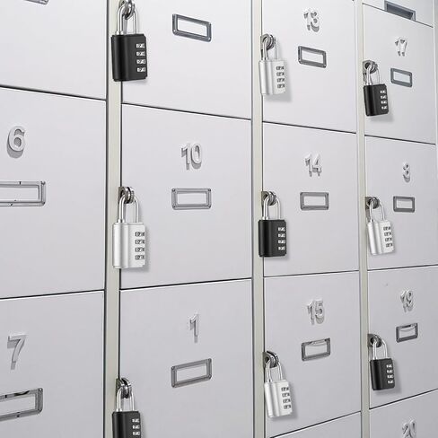 10 Pcs Combination Padlock, 4 Digit Combination Lock with Keys, Locker Resettable Security Lock Outdoor Waterproof Gate Lock for School Sports Gym Locker Employee Fence Case Toolbox Hasp Storage in Kuwait