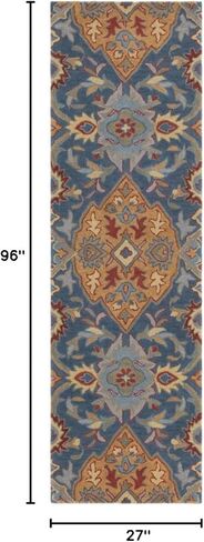 سجادة SAFAVIEH Heritage Collection - 2'3" x 8'، كحلي وذهبي، صوف شرقي تقليدي مصنوع يدويًا، مثالية للمناطق ذات حركة المرور العالية في غرفة المعيشة وغرفة النوم (HG653M) in Kuwait